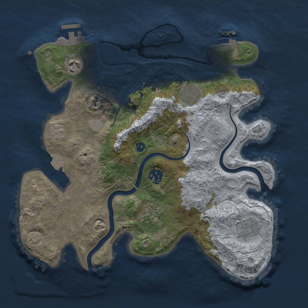 Rust Map: Procedural Map, Size: 3200, Seed: 1638869758, 12 Monuments