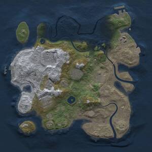 Thumbnail Rust Map: Procedural Map, Size: 3000, Seed: 2101591514, 12 Monuments