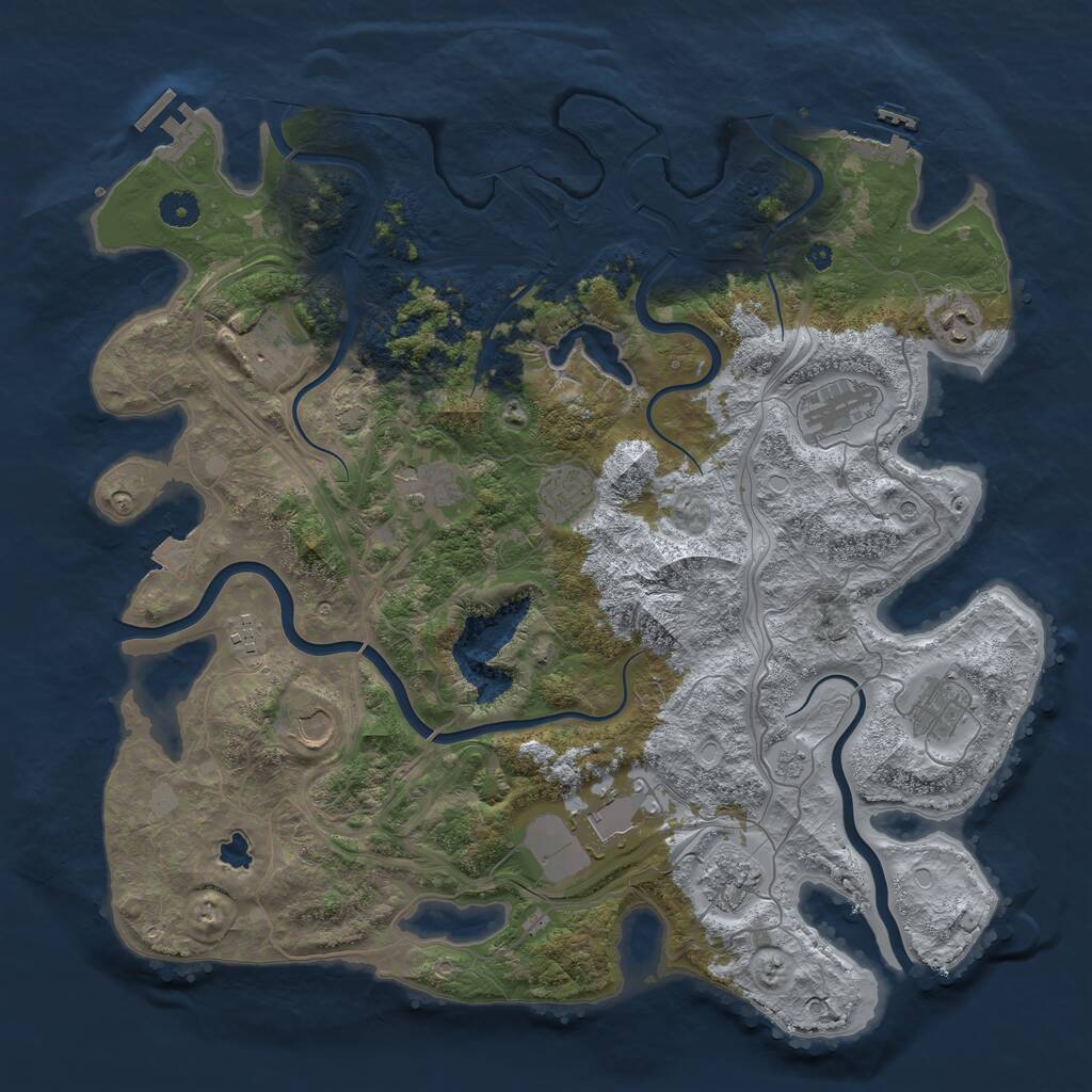 Rust Map: Procedural Map, Size: 4250, Seed: 2134421088, 16 Monuments