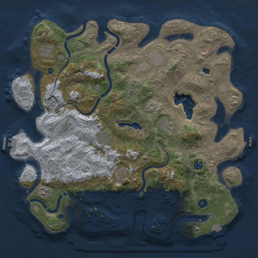 Rust Map: Procedural Map, Size: 4250, Seed: 5999599, 17 Monuments