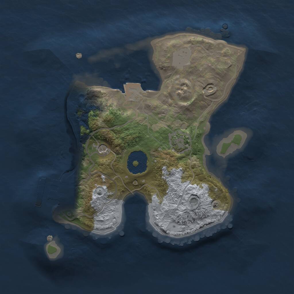 Rust Map: Procedural Map, Size: 2000, Seed: 1986434835, 4 Monuments