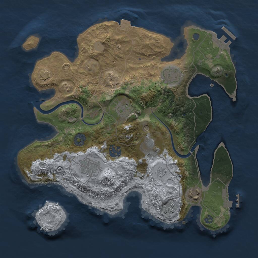 Rust Map: Procedural Map, Size: 3000, Seed: 1717531225, 13 Monuments