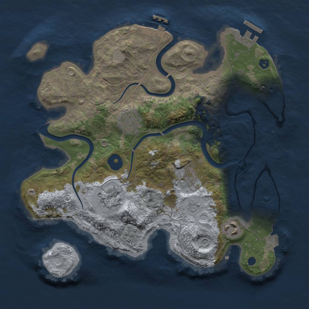 Rust Map: Procedural Map, Size: 3000, Seed: 1717531225, 11 Monuments