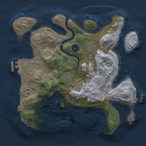 Thumbnail Rust Map: Procedural Map, Size: 3000, Seed: 2081770647, 10 Monuments