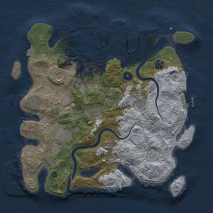 Thumbnail Rust Map: Procedural Map, Size: 3500, Seed: 11671, 13 Monuments