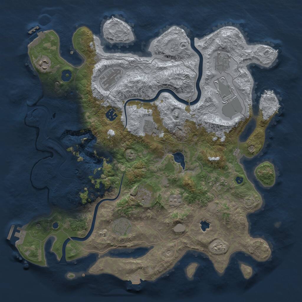 Rust Map: Procedural Map, Size: 4000, Seed: 2030575294, 16 Monuments