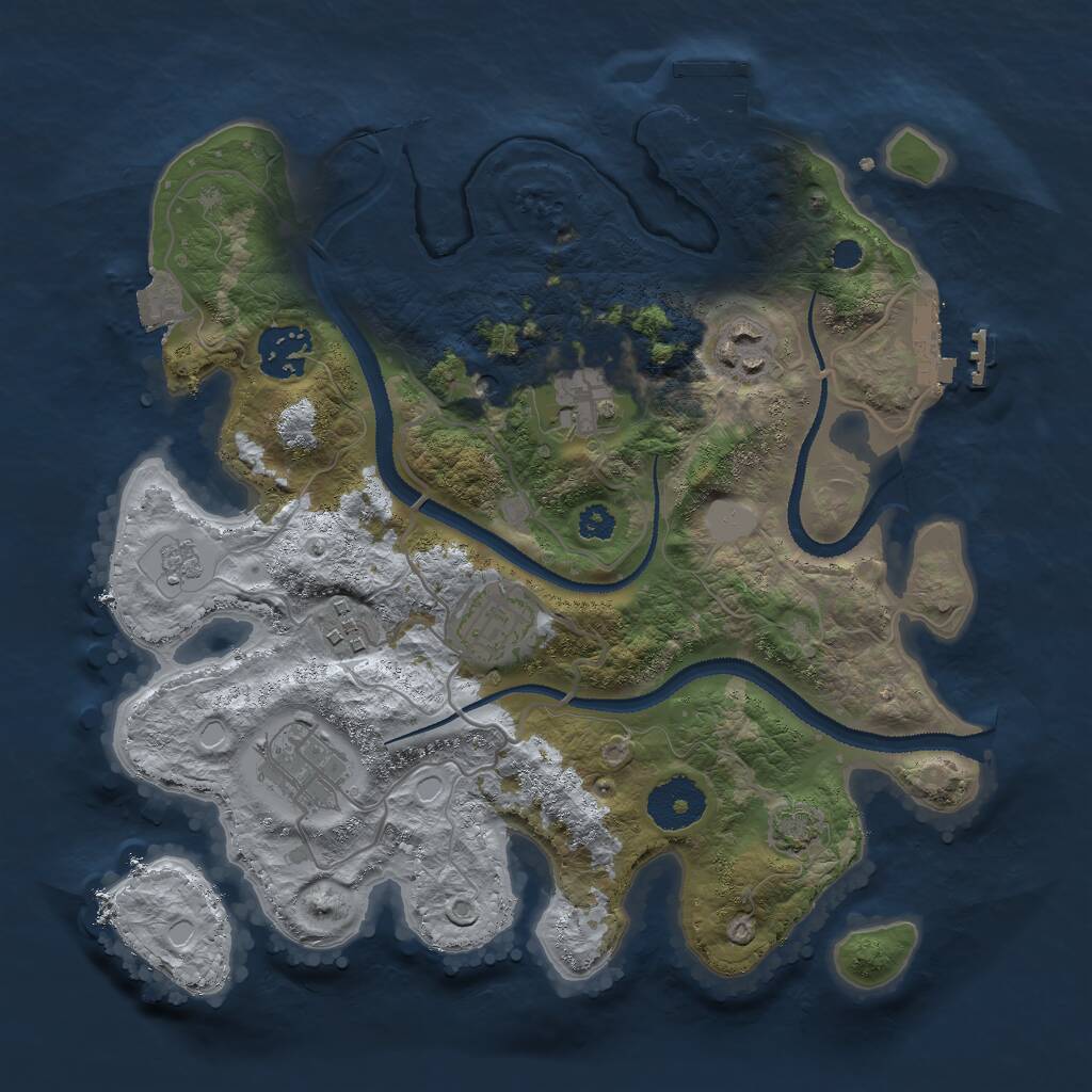 Rust Map: Procedural Map, Size: 3000, Seed: 1757007229, 12 Monuments