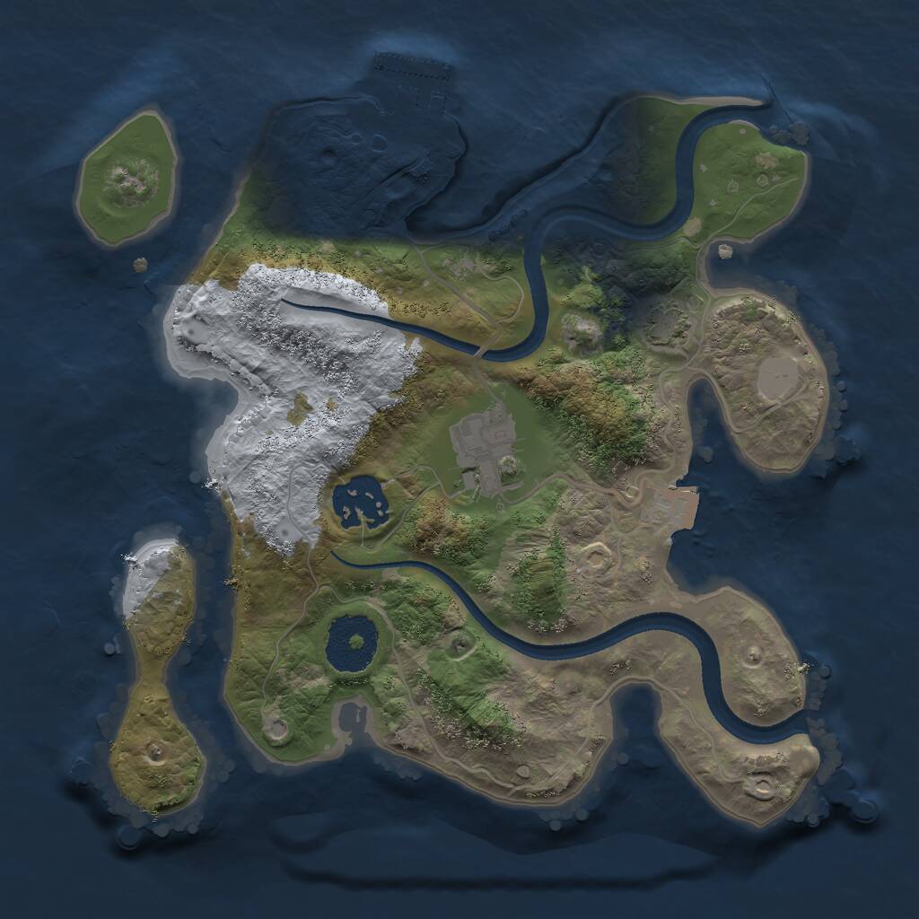 Rust Map: Procedural Map, Size: 2500, Seed: 1545025620, 5 Monuments