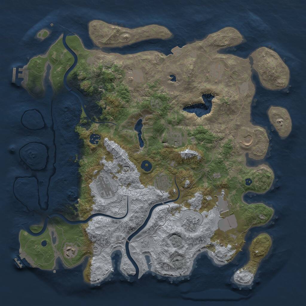 Rust Map: Procedural Map, Size: 4200, Seed: 84928492, 17 Monuments
