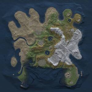 Thumbnail Rust Map: Procedural Map, Size: 3000, Seed: 1760509014, 13 Monuments