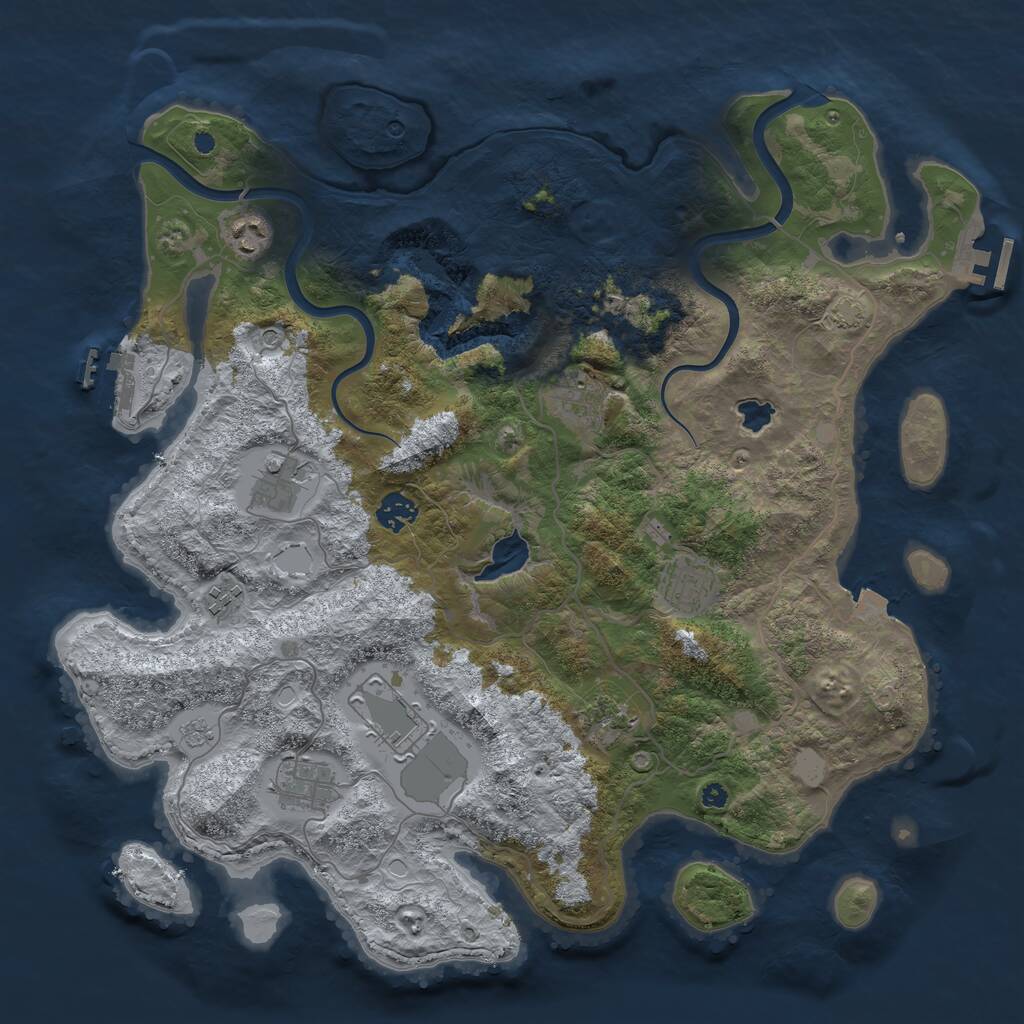 Rust Map: Procedural Map, Size: 4000, Seed: 72153689, 15 Monuments