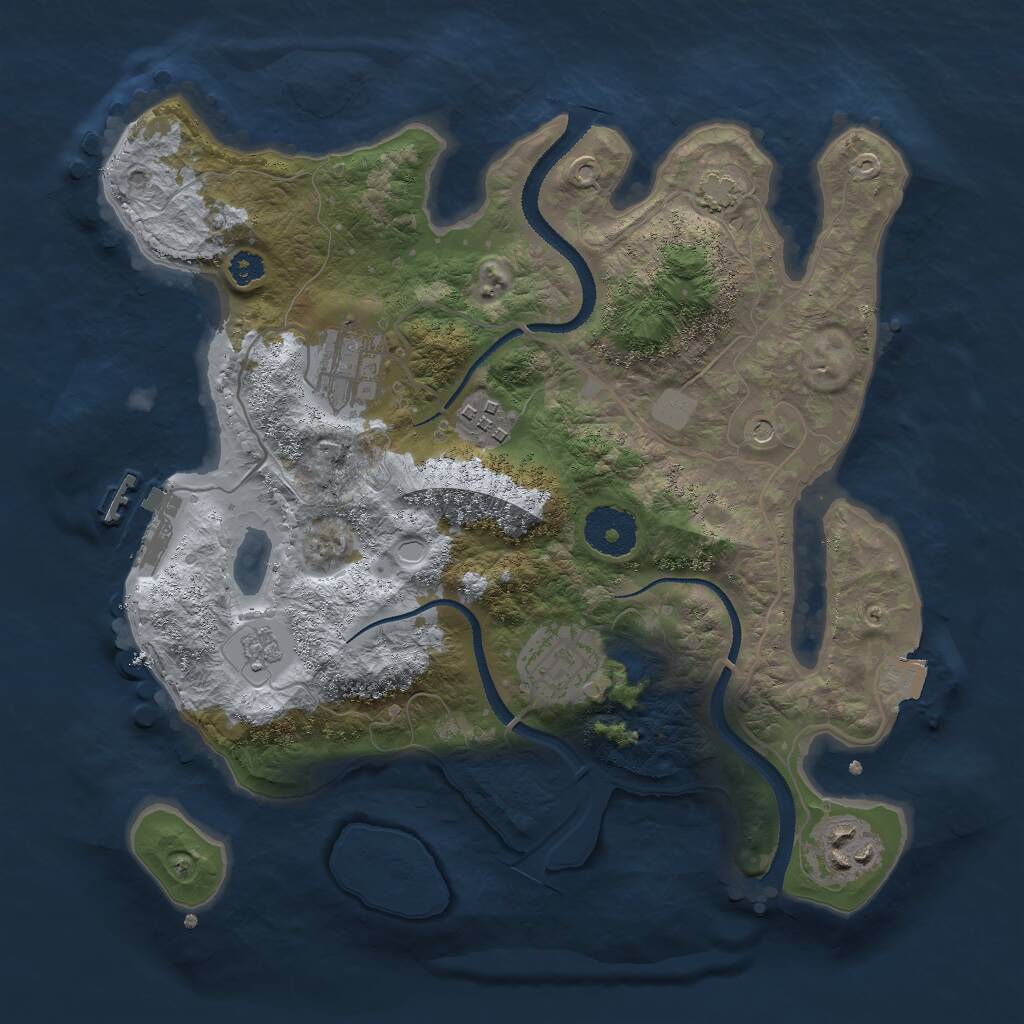 Rust Map: Procedural Map, Size: 3000, Seed: 87264931, 9 Monuments