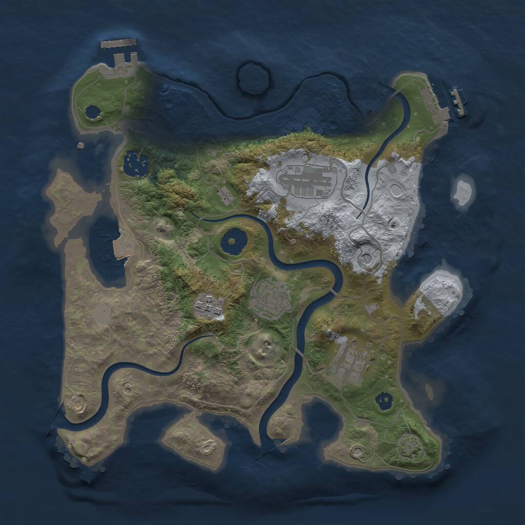 Rust Map: Procedural Map, Size: 3000, Seed: 1840761985, 10 Monuments