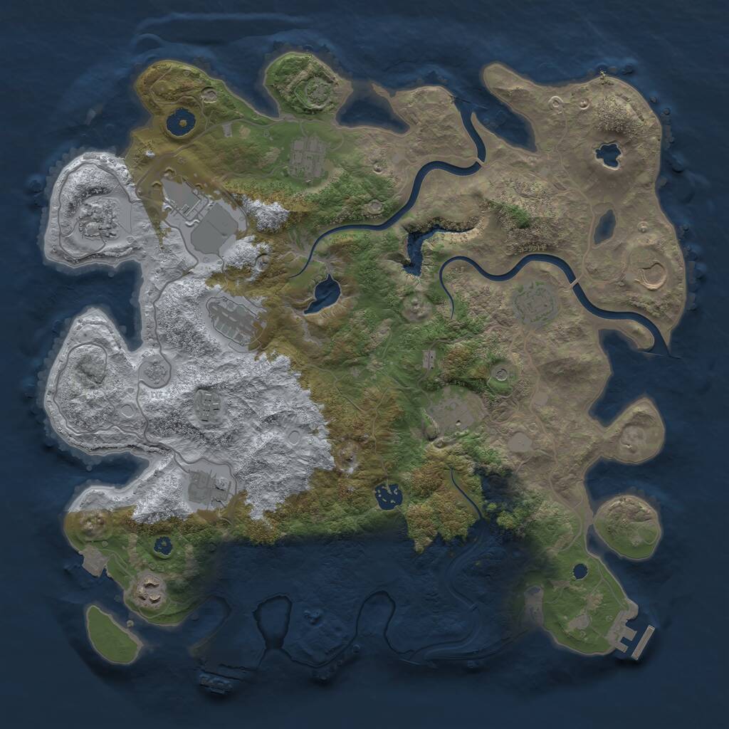 Rust Map: Procedural Map, Size: 4000, Seed: 4564733, 17 Monuments
