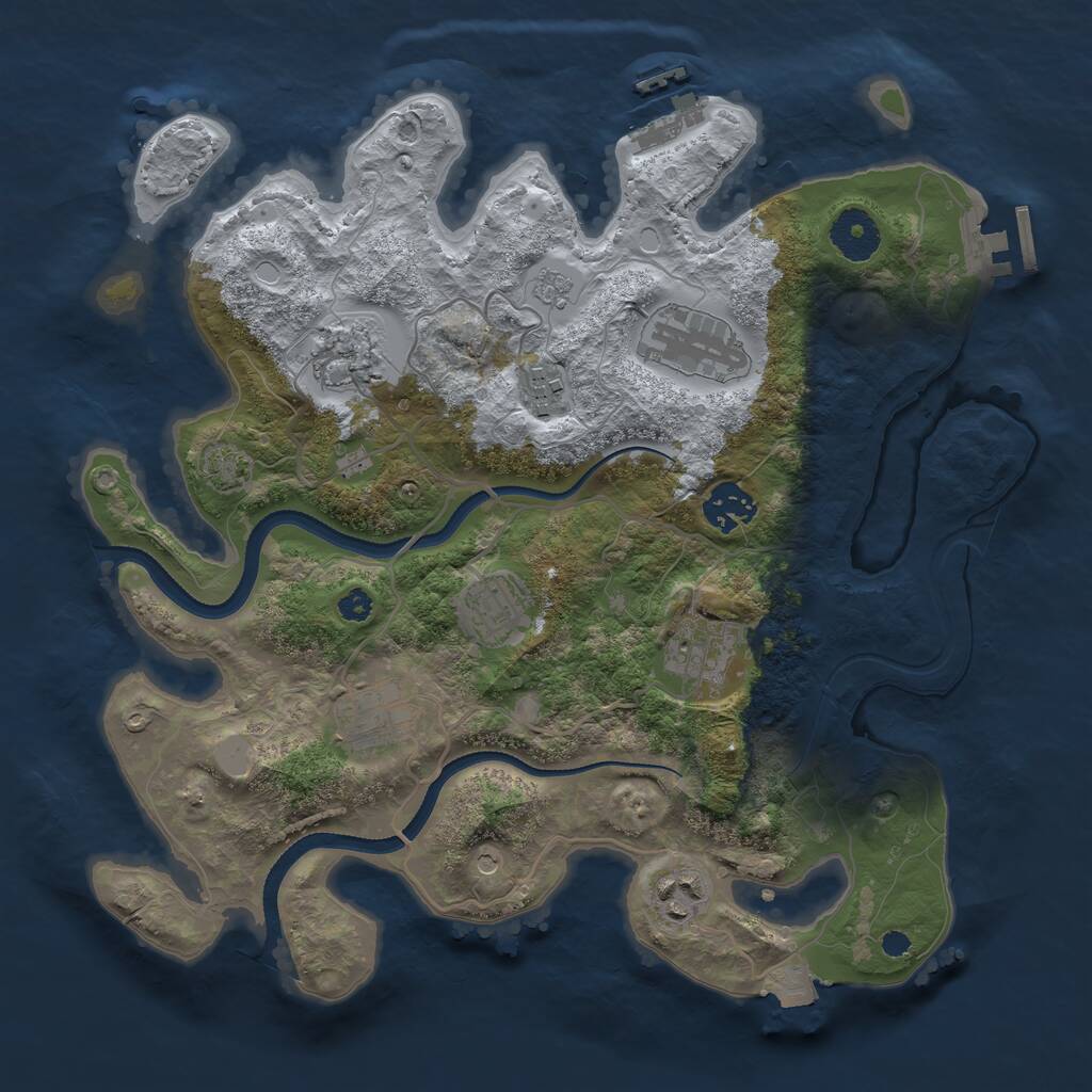 Rust Map: Procedural Map, Size: 3333, Seed: 24042026, 14 Monuments