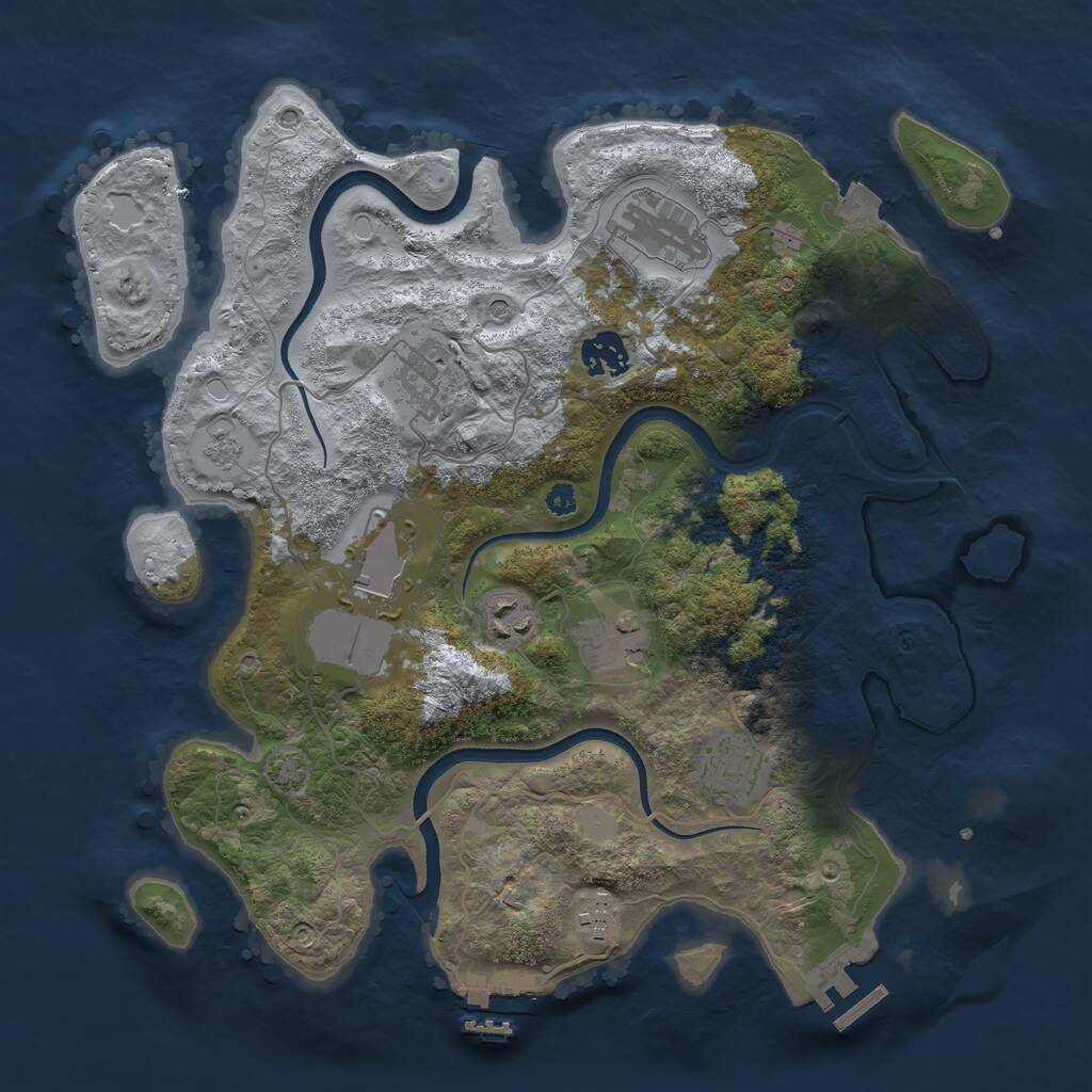 Rust Map: Procedural Map, Size: 3500, Seed: 1684990276, 14 Monuments