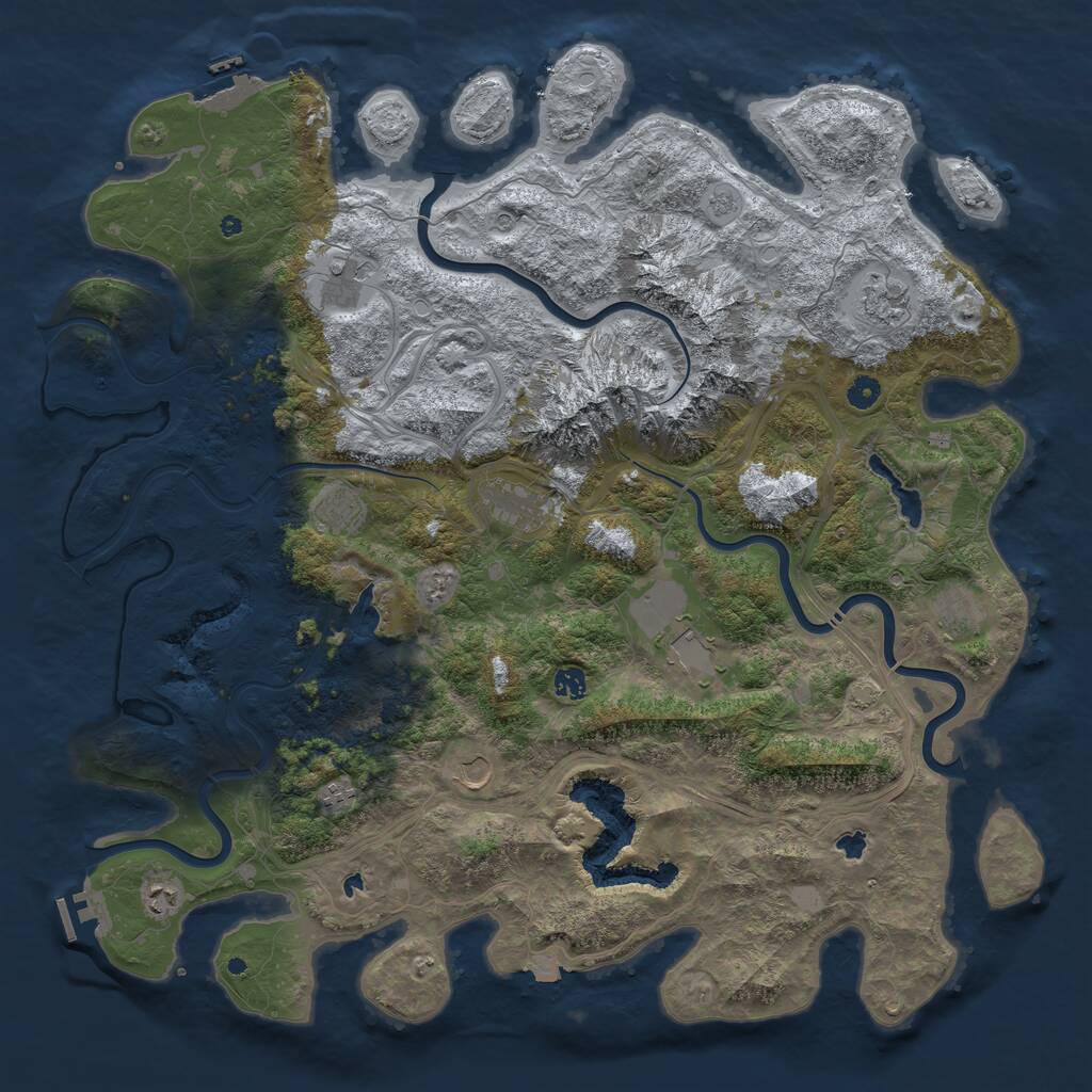 Rust Map: Procedural Map, Size: 5000, Seed: 20260427, 16 Monuments