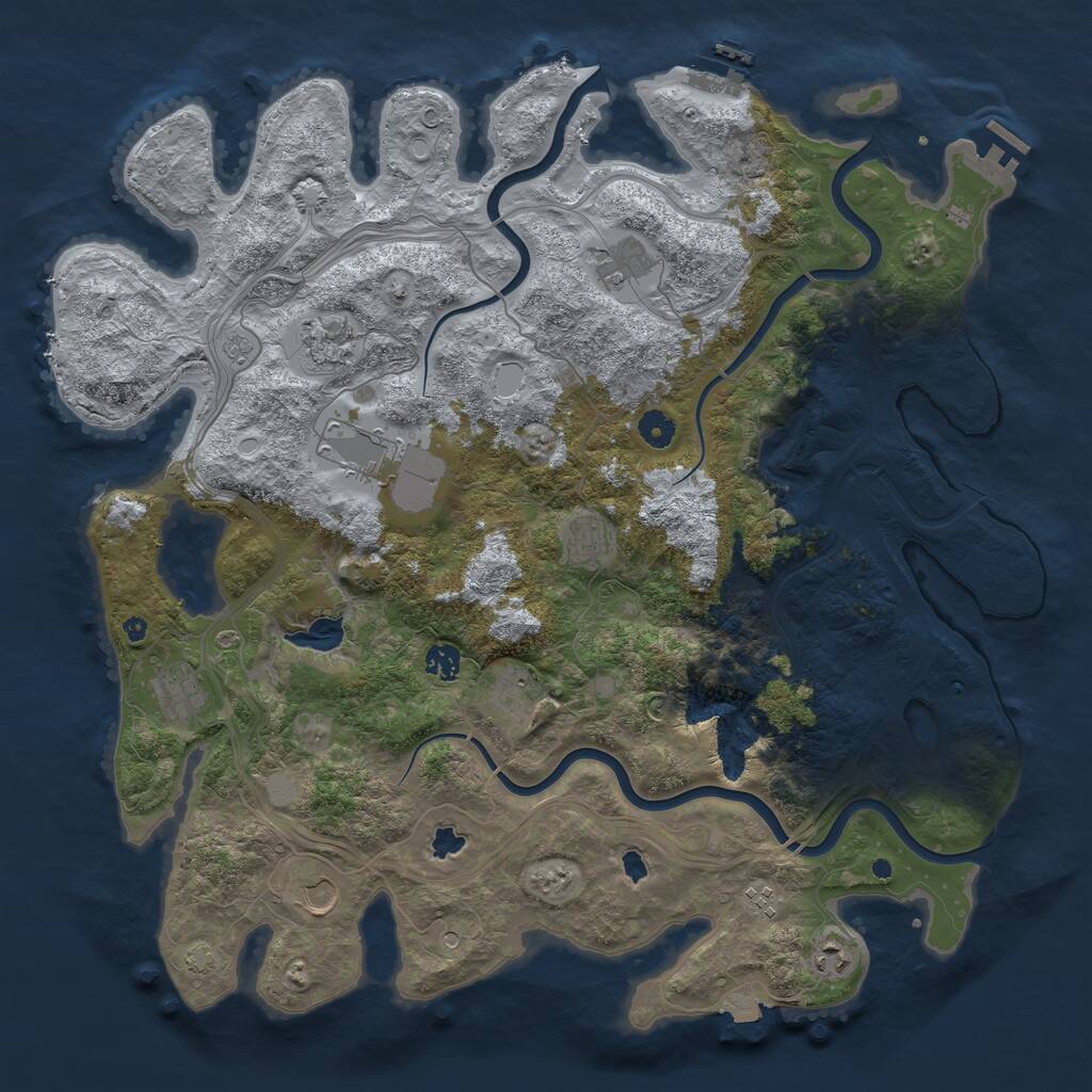 Rust Map: Procedural Map, Size: 4500, Seed: 828890816, 16 Monuments