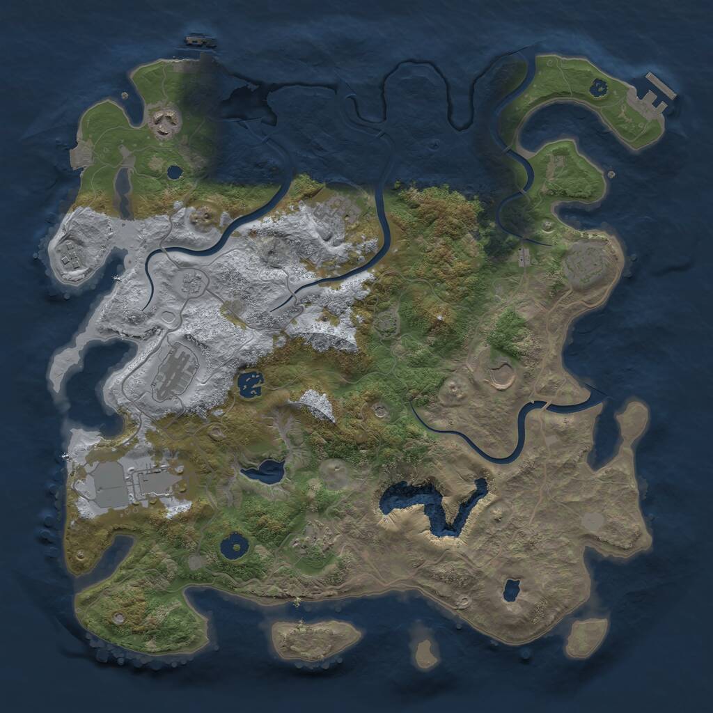 Rust Map: Procedural Map, Size: 4000, Seed: 121984554, 15 Monuments