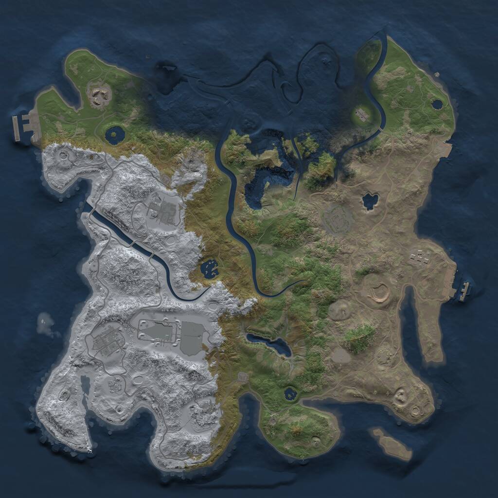 Rust Map: Procedural Map, Size: 4000, Seed: 1481013581, 15 Monuments