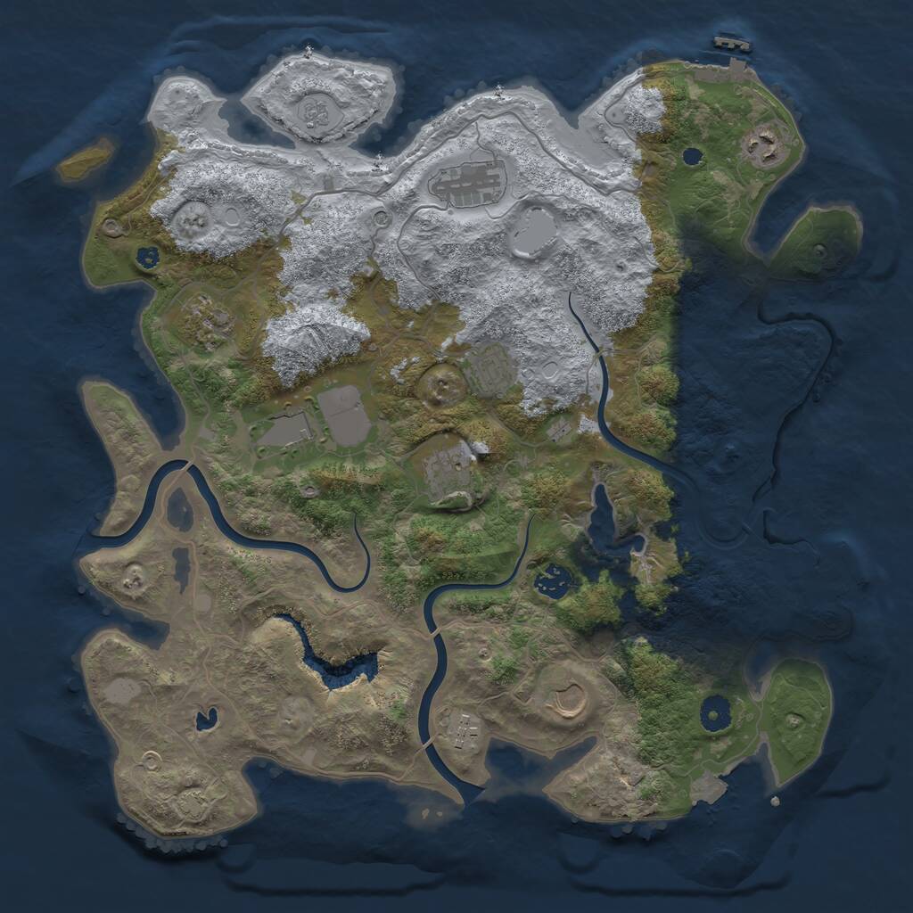Rust Map: Procedural Map, Size: 4000, Seed: 3100352, 15 Monuments