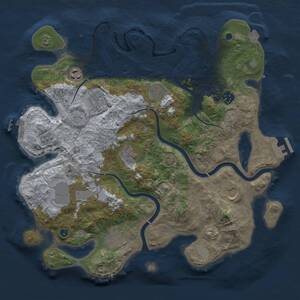 Thumbnail Rust Map: Procedural Map, Size: 3700, Seed: 1274100439, 15 Monuments