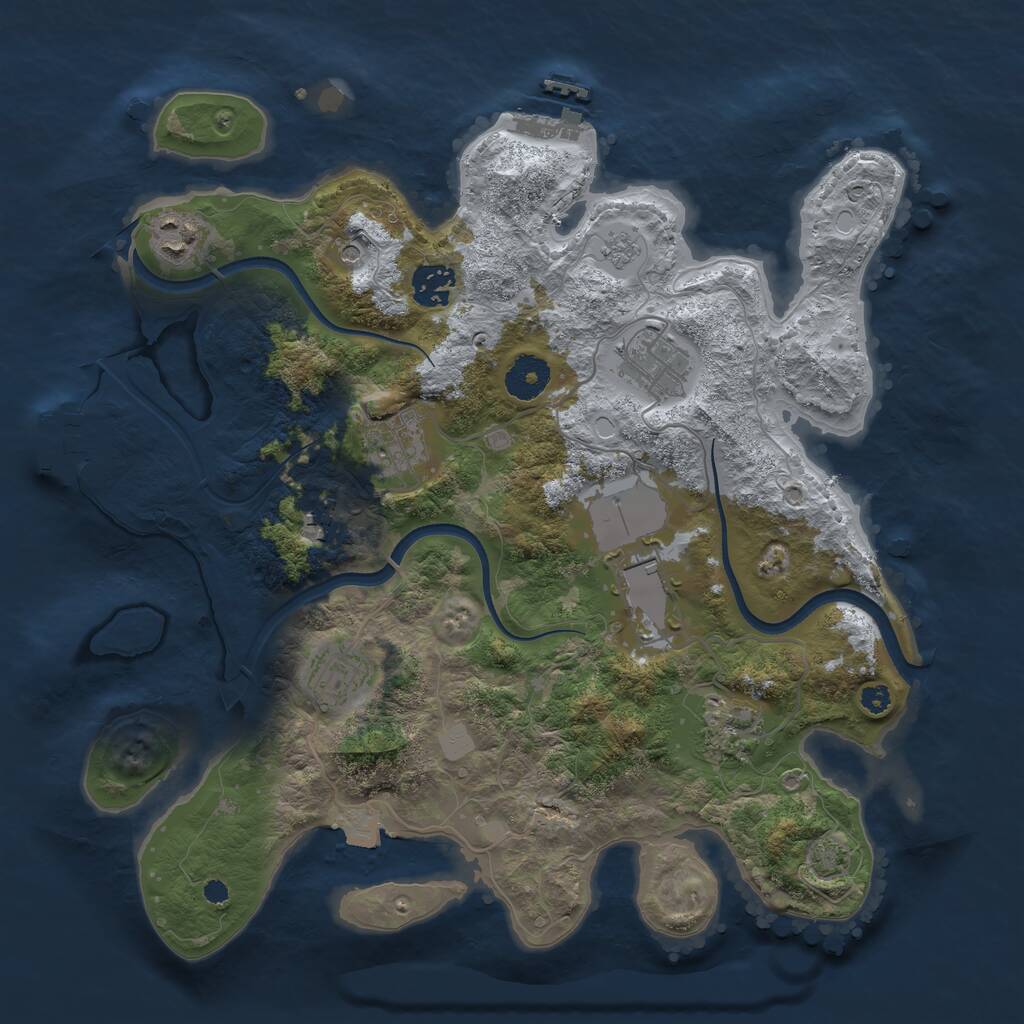 Rust Map: Procedural Map, Size: 3500, Seed: 527602, 14 Monuments