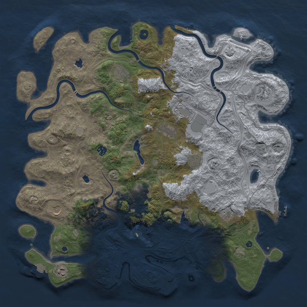 Rust Map: Procedural Map, Size: 4800, Seed: 1362583006, 17 Monuments