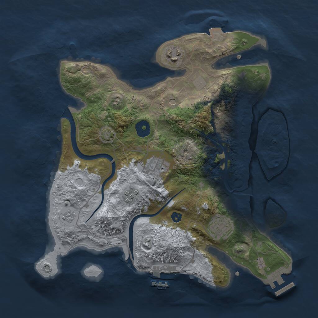 Rust Map: Procedural Map, Size: 3000, Seed: 8301926, 10 Monuments