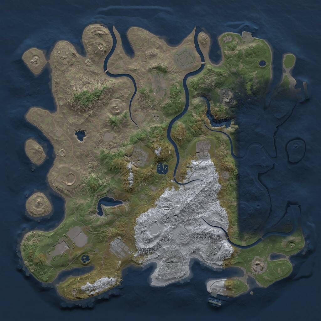 Rust Map: Procedural Map, Size: 4000, Seed: 317985801, 16 Monuments