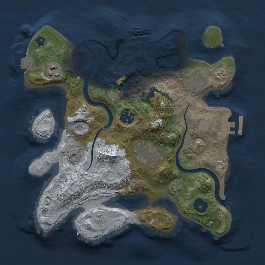 Rust Map: Procedural Map, Size: 2800, Seed: 190157431, 11 Monuments