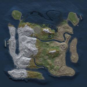 Thumbnail Rust Map: Procedural Map, Size: 3000, Seed: 381910196, 8 Monuments