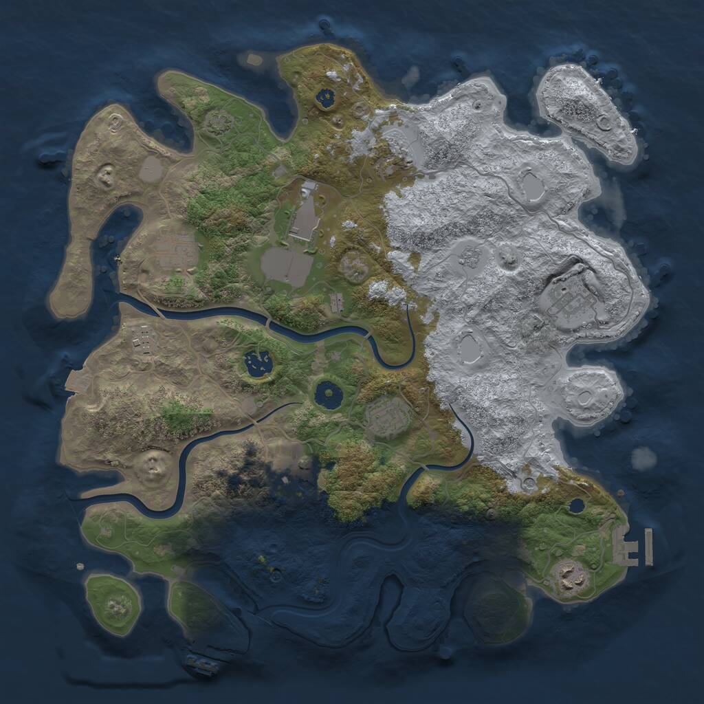 Rust Map: Procedural Map, Size: 3800, Seed: 1356, 15 Monuments