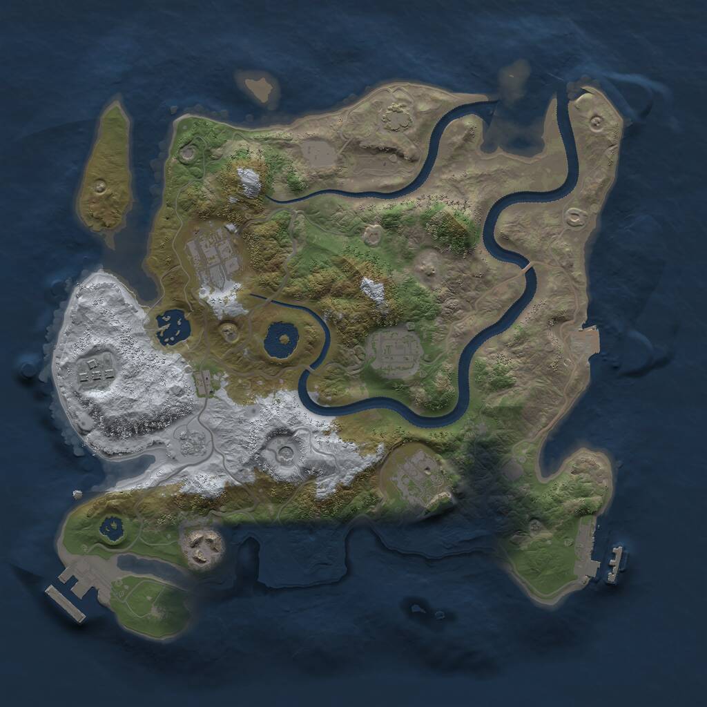 Rust Map: Procedural Map, Size: 3000, Seed: 6335, 12 Monuments