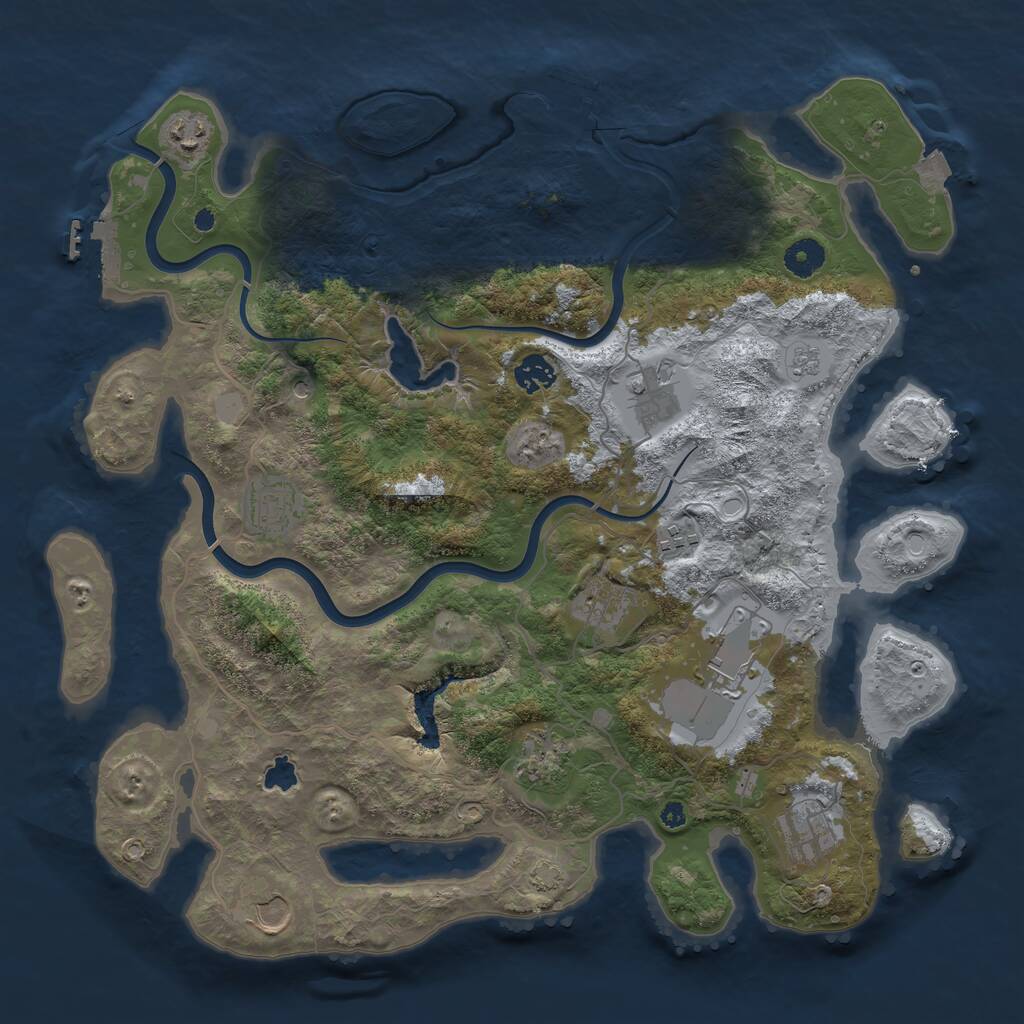 Rust Map: Procedural Map, Size: 4000, Seed: 1655047900, 16 Monuments