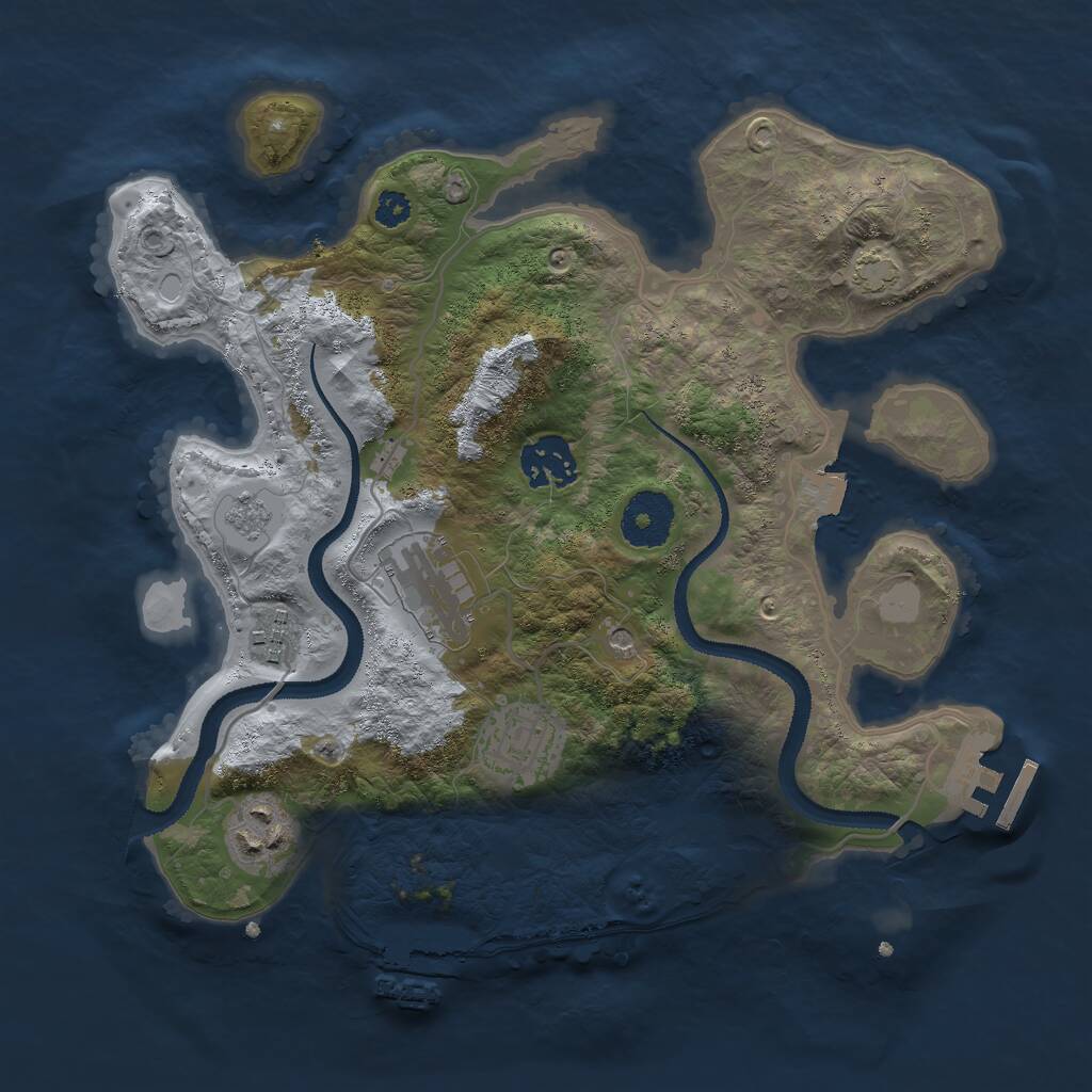 Rust Map: Procedural Map, Size: 3000, Seed: 975964558, 11 Monuments