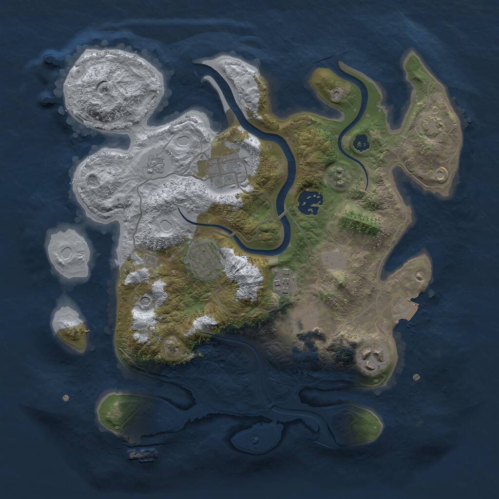 Rust Map: Procedural Map, Size: 3000, Seed: 11690, 11 Monuments