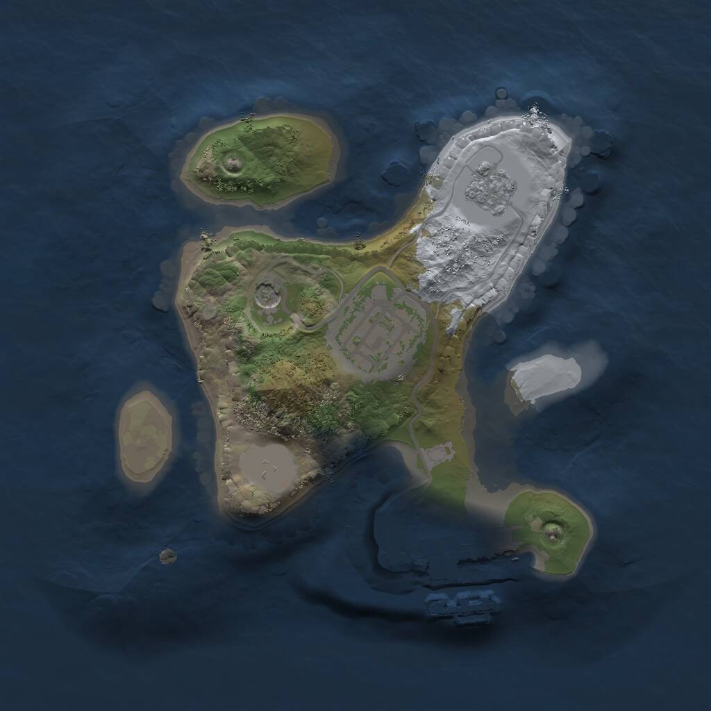 Rust Map: Procedural Map, Size: 1750, Seed: 1129625175, 5 Monuments