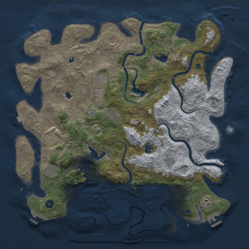 Rust Map: Procedural Map, Size: 4500, Seed: 332403485, 15 Monuments
