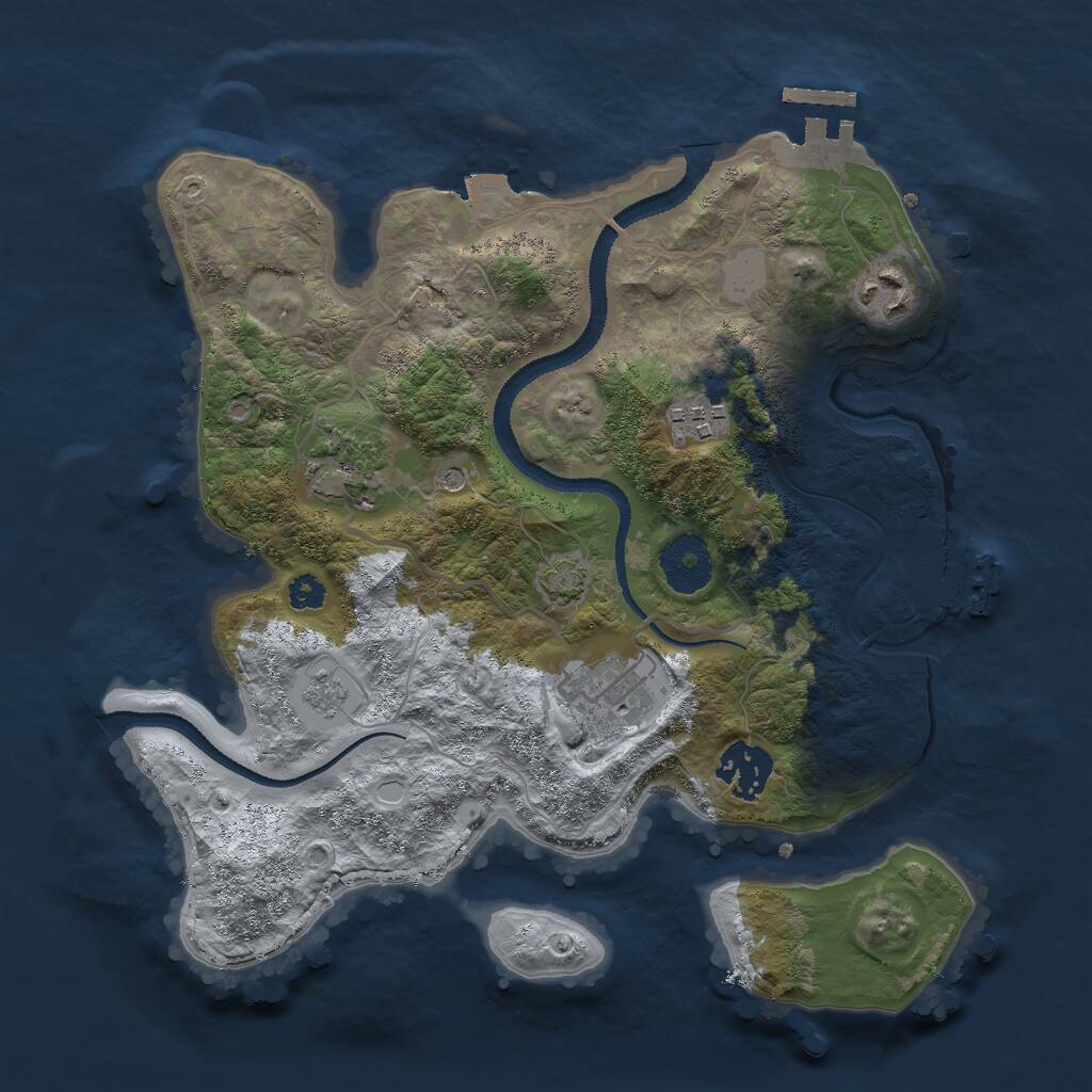 Rust Map: Procedural Map, Size: 3000, Seed: 94387493, 11 Monuments