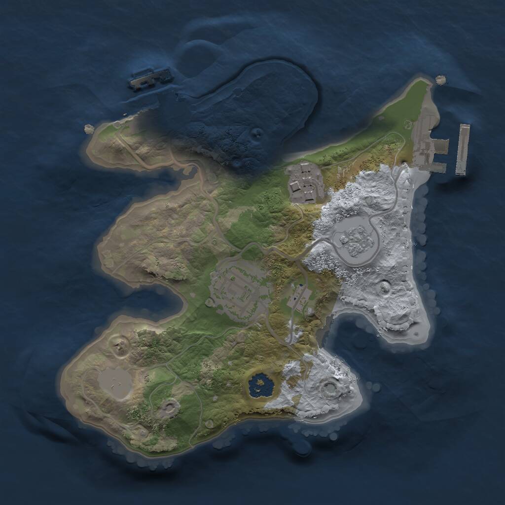 Rust Map: Procedural Map, Size: 2000, Seed: 329856, 6 Monuments