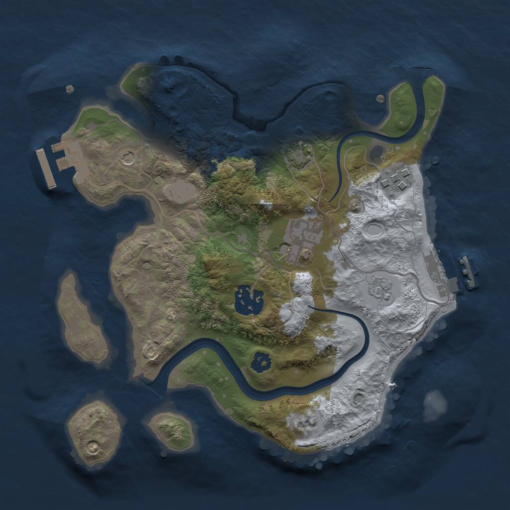 Rust Map: Procedural Map, Size: 2500, Seed: 27042026, 9 Monuments