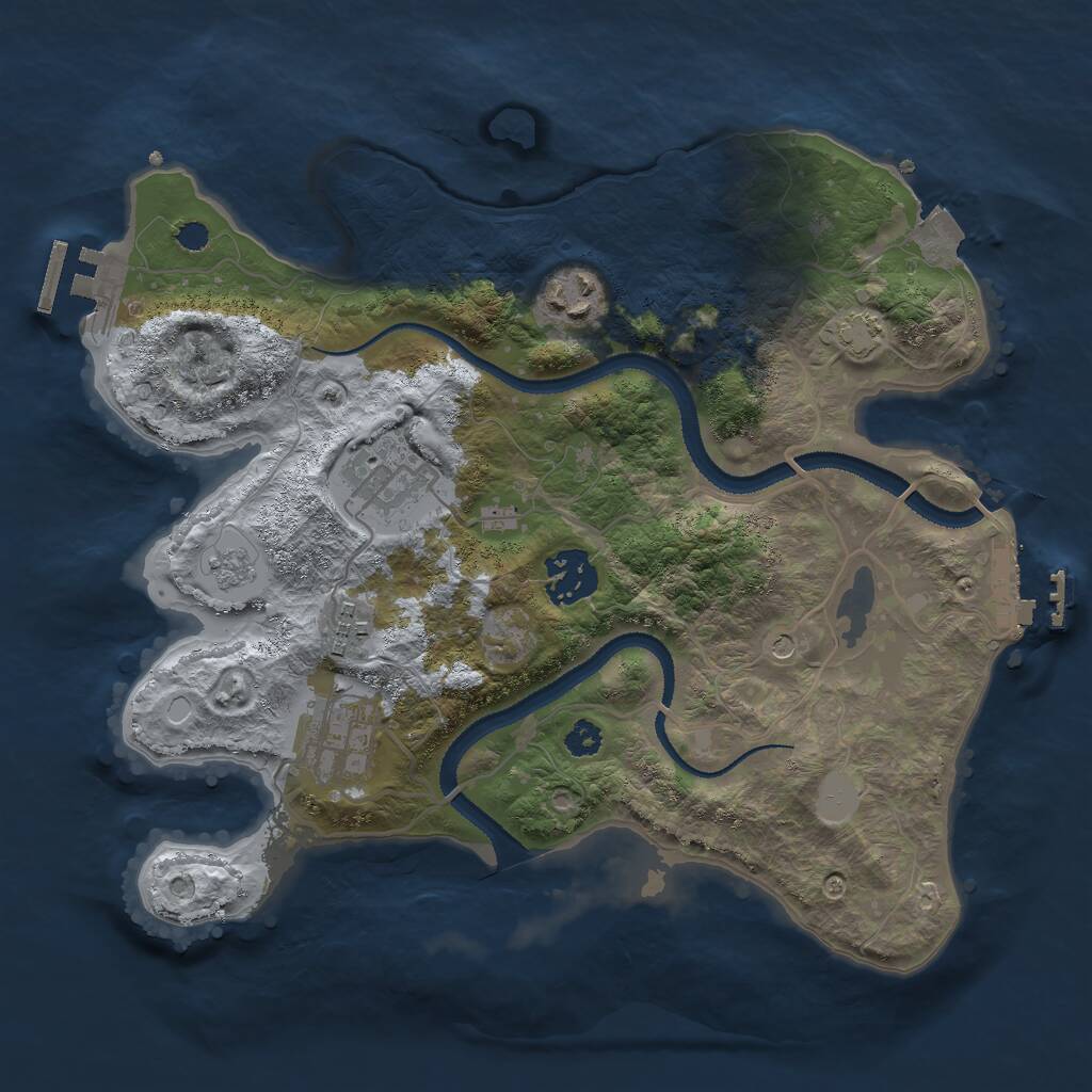Rust Map: Procedural Map, Size: 3000, Seed: 143298774, 11 Monuments