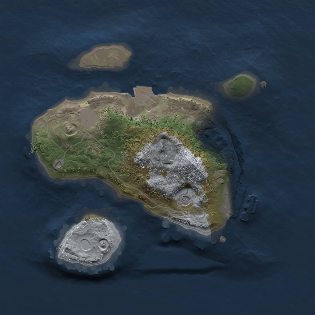 Rust Map: Procedural Map, Size: 2000, Seed: 1717531225, 3 Monuments