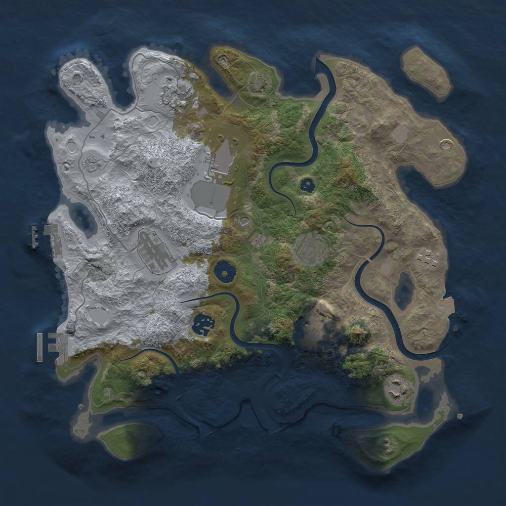 Rust Map: Procedural Map, Size: 3500, Seed: 475176958, 14 Monuments