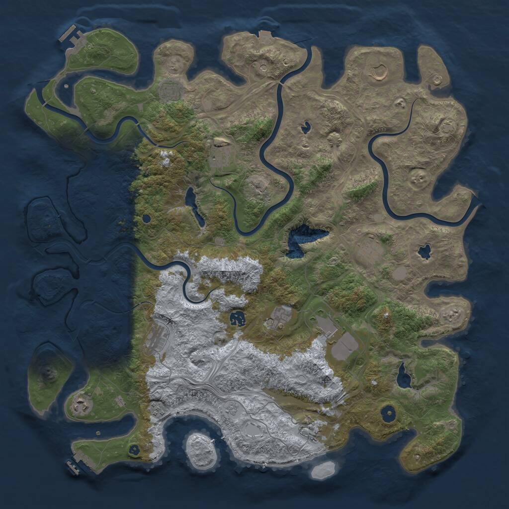 Rust Map: Procedural Map, Size: 4800, Seed: 2049434809, 17 Monuments