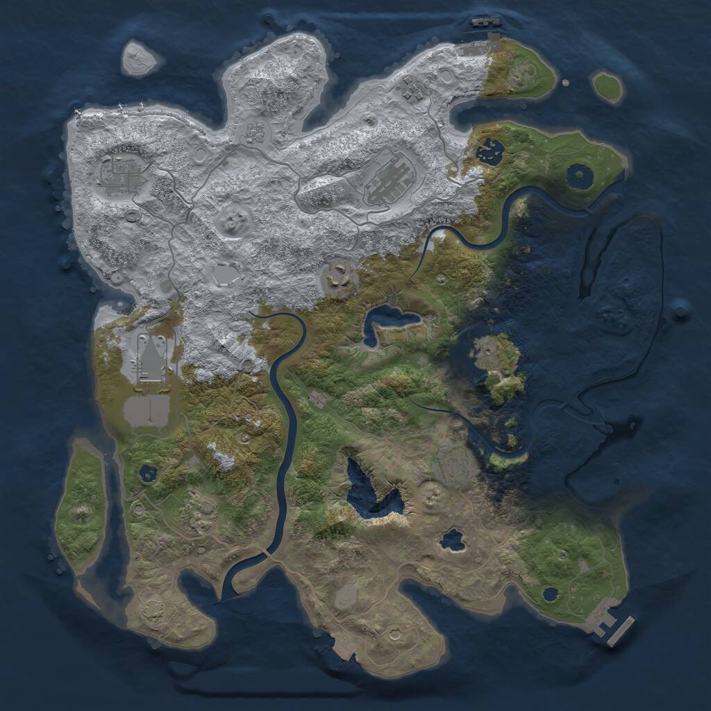 Rust Map: Procedural Map, Size: 4000, Seed: 3100356, 15 Monuments