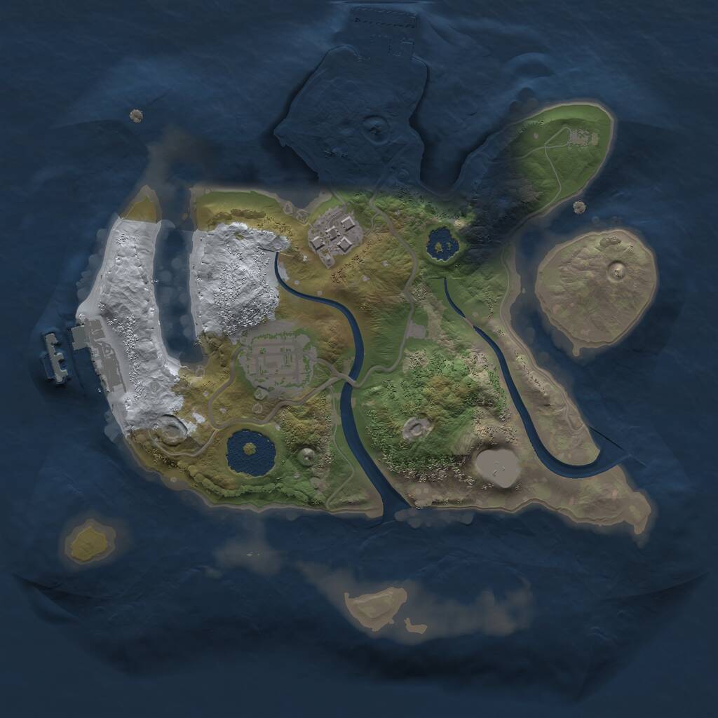 Rust Map: Procedural Map, Size: 2250, Seed: 305, 5 Monuments