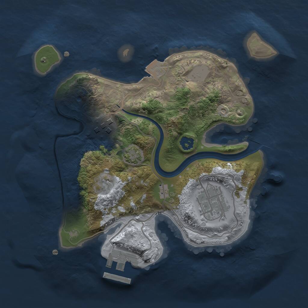 Rust Map: Procedural Map, Size: 2225, Seed: 581321141, 5 Monuments