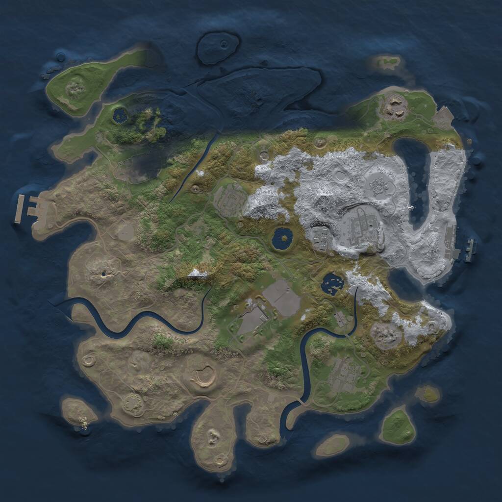 Rust Map: Procedural Map, Size: 3500, Seed: 451235, 15 Monuments